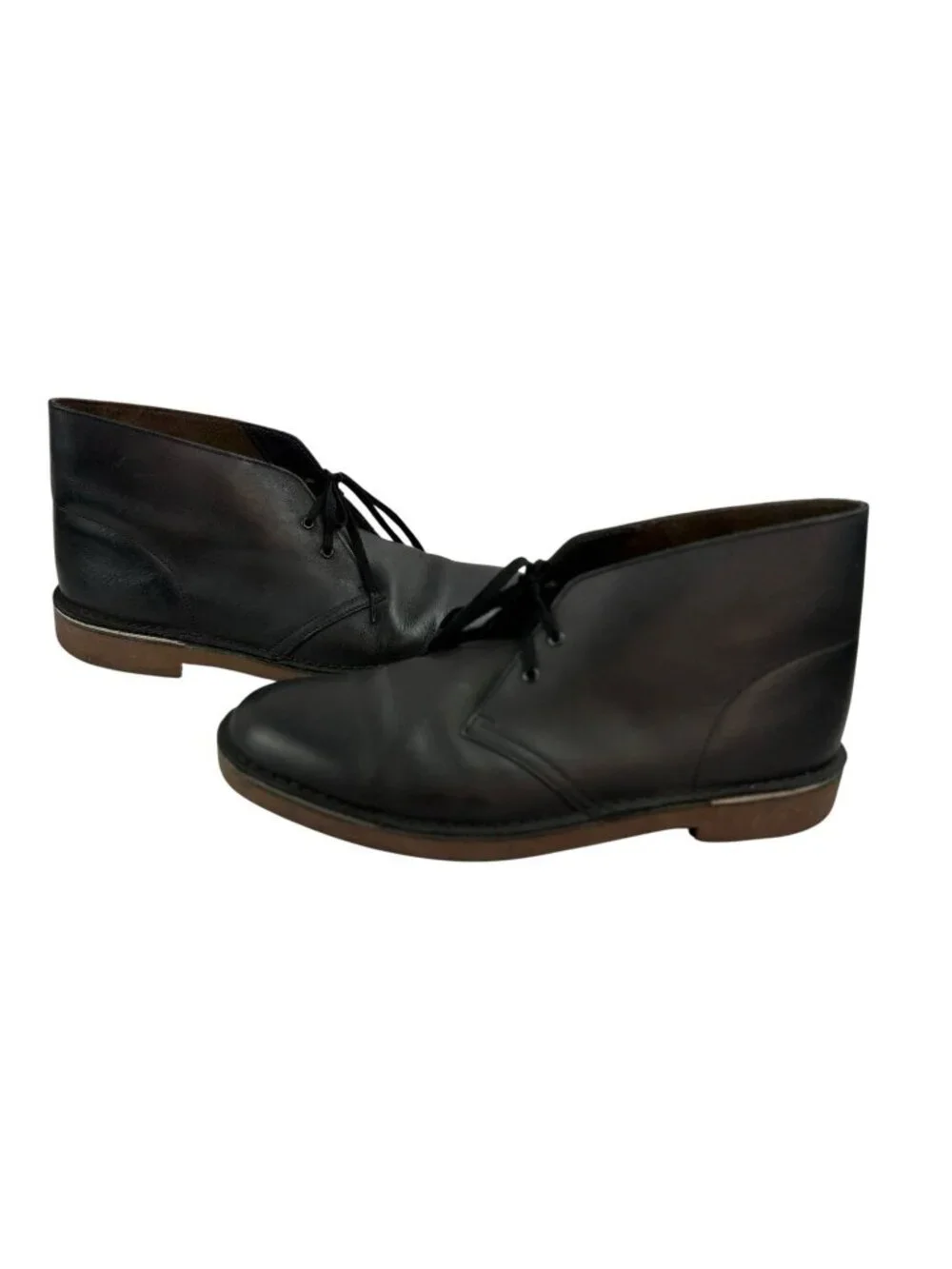 Clark's Bushacre 2 Deseret Chukka Boots Mens 11 Black Leather Comfort Casual